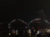 Огни зажглись на мосту через Волгу.