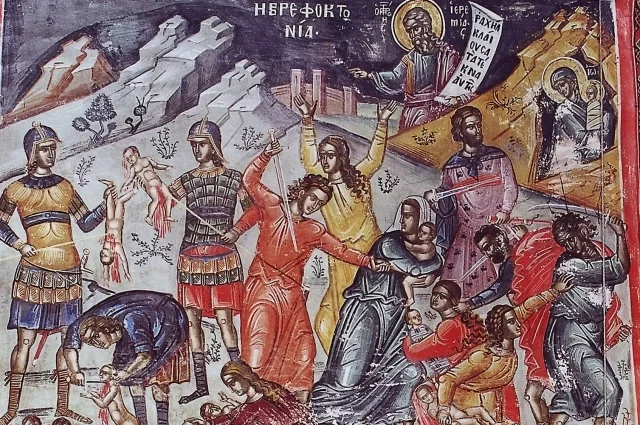 «Избиение младенцев», Византийская фреска.