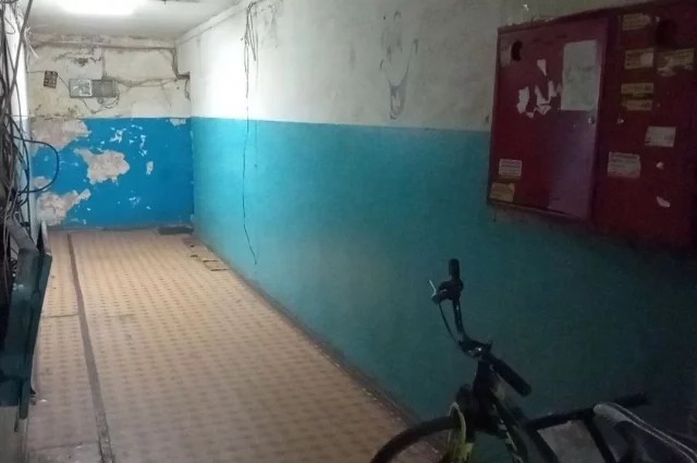 Подъезд дома, в котором проживали погибшие мать с сыном