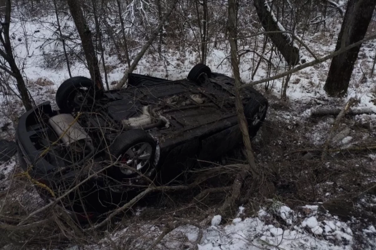 Женщина на Мазде вылетела в кювет в Злынковском районе Брянщины