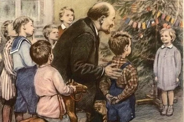 Н.Н. Жуков. Иллюстрация к книге В. Бонч-Бруевича «Ленин на елке».