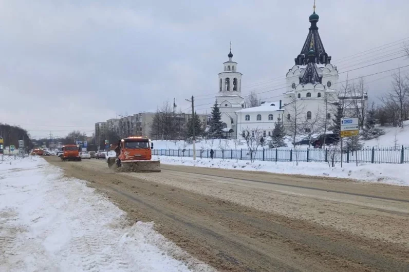 Снегопад в Костромской области.