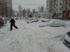 После метели под ногами снежная каша. 