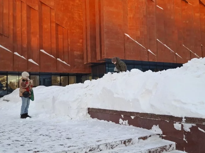 В снегу с восторгом играли дети. 