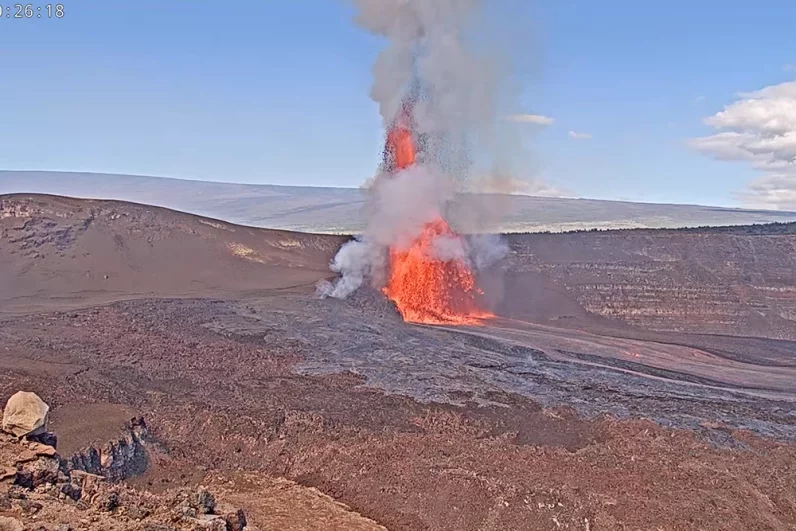 Извержение вулкана Килауэа на Гавайях.