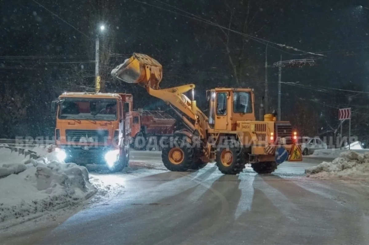Более 1140 тонн снега вывезли с улиц Брянска за минувшие сутки