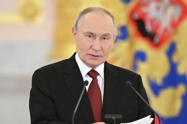 15 января 2026. Президент РФ Владимир Путин выступает на церемонии вручения верительных грамот чрезвычайными и полномочными послами иностранных государств в Александровском зале Большого Кремлёвского дворца.