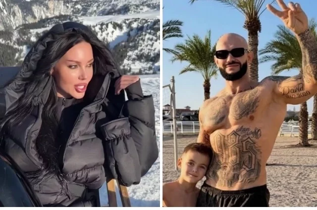 Оксана Самойлова и Джиган с сыном.