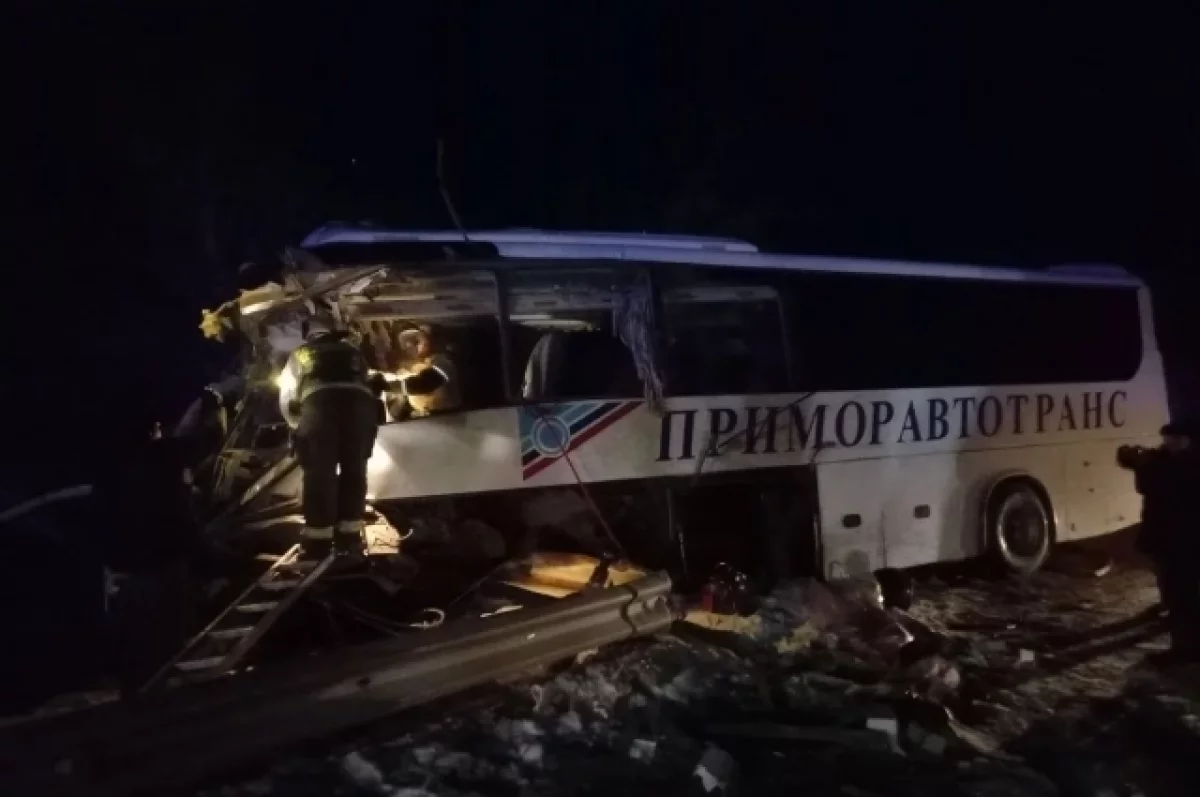 Число пострадавших в ДТП с автобусом в Приморье возросло до девяти