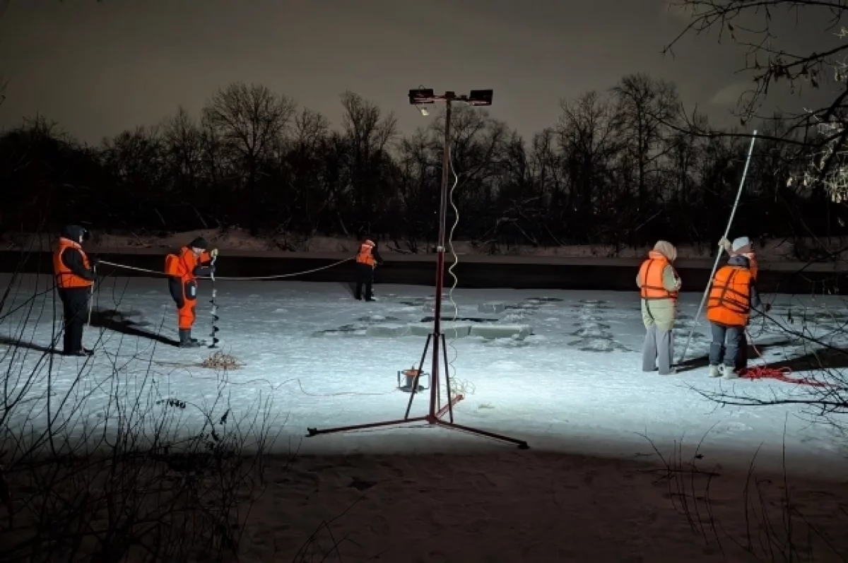 Поиски детей, провалившихся под лёд на реке Десна в Брянске, продолжаются