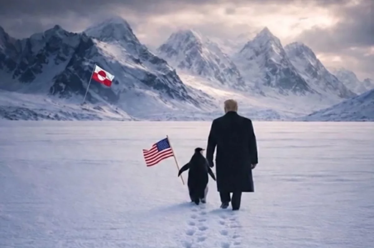 Пушков: фото с пингвином и флагом США отражает планы Трампа по Гренландии
