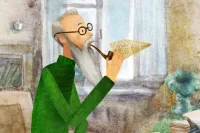 Таким увидели образ писателя авторы мультфильма "Валенки Бажова".