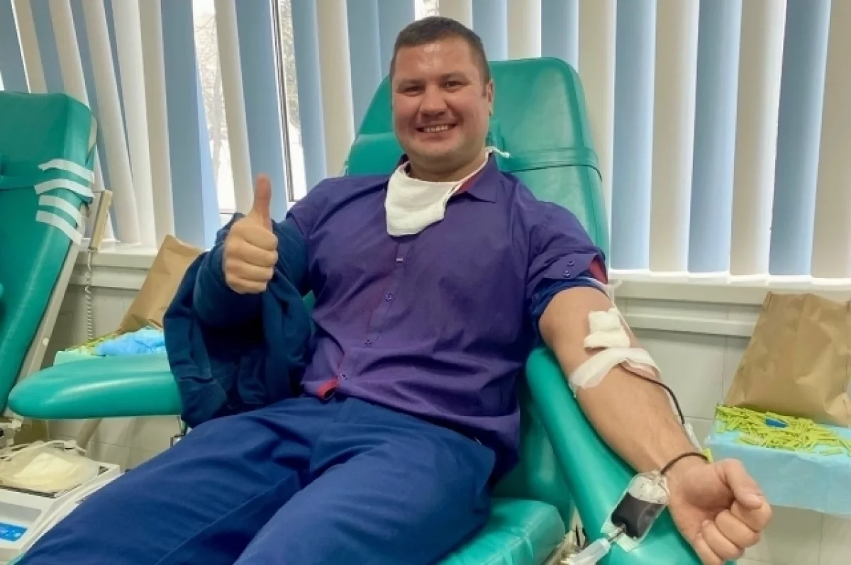 Брянский чемпион Александр Бояров стал донором крови