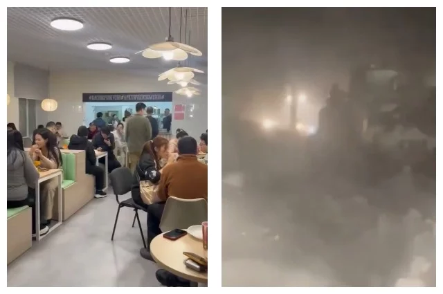 Видимость на дороге была нулевая. Для туристов организовали горячее питание.