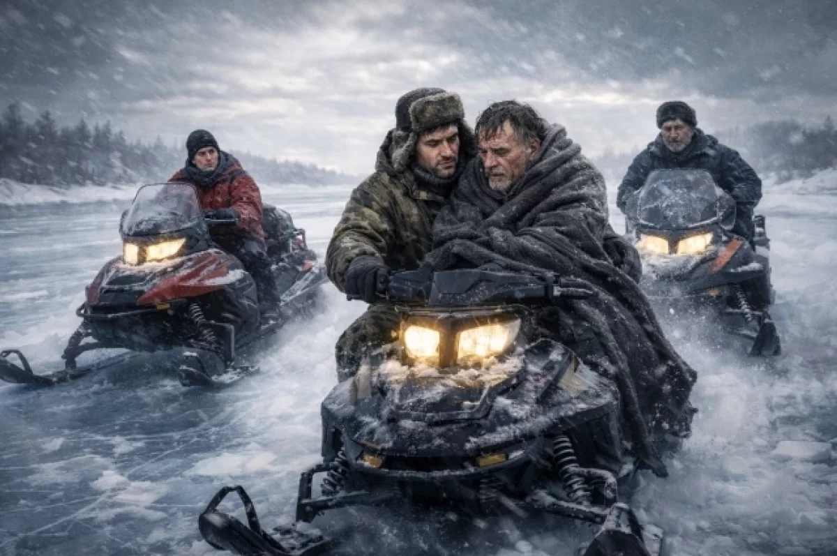 в Самарской области мужчины вытащили из полыньи тонущего односельчанина