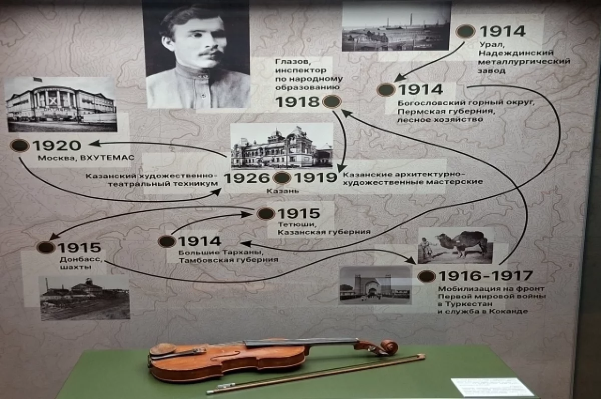 «Во время работы на заводе в Надеждино увлекся скрипкой, — писал Урманче. — Эту «гусиную шею». всегда брал с собой и во время тоски любил  играть народные мелодии».