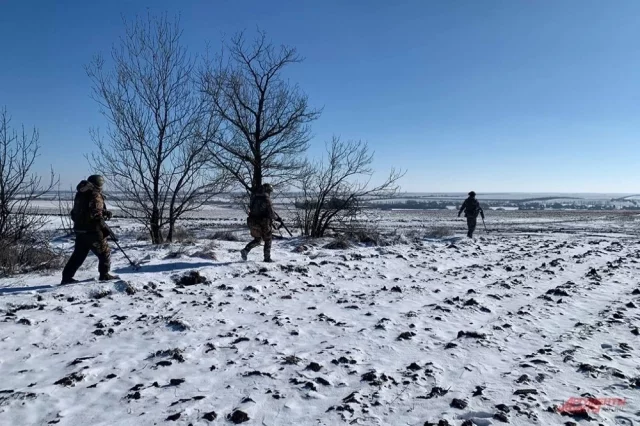 Работа саперов на ореховском направлении. 