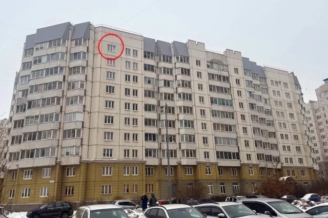 Из этого окна выпал малыш.