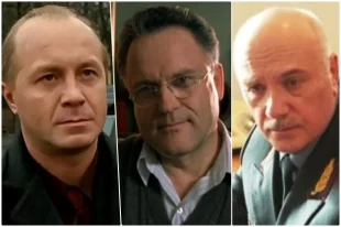 Андрей Панин, Николай Еременко-младший, Леонид Куравлев в сериале «Бригада», 2002 г.