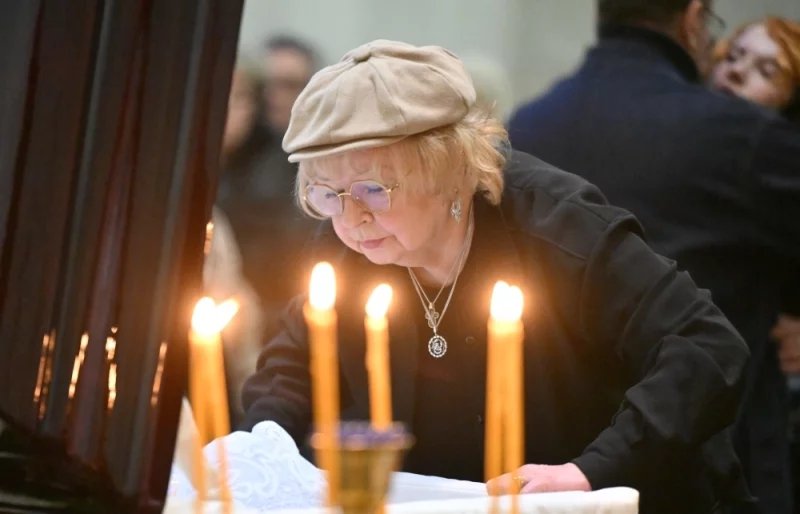 Актриса Екатерина Маркова на церемонии прощания.