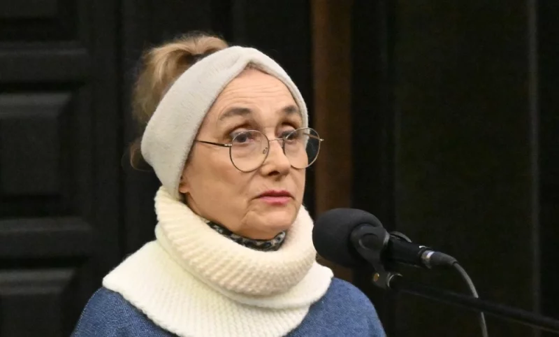 Актриса Екатерина Маркова на церемонии прощания.