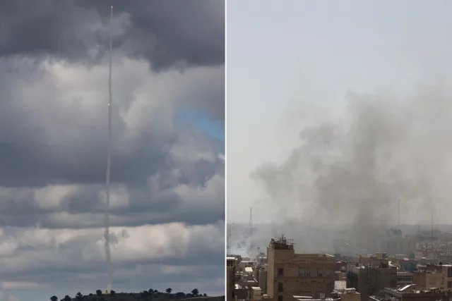 Огромный столб дыма над Тегераном после совместного удара Израиля и США. 
