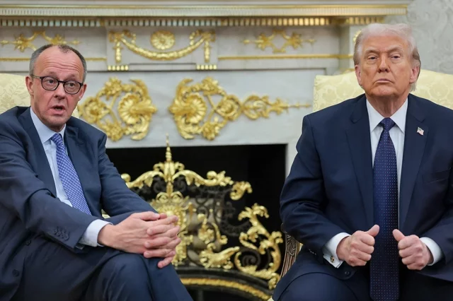 Фридрих Мерц и Дональд Трамп.  