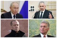 Владимир Путин, Сергей Шойгу, Дмитрий Медведев и Дмитрий Песков.