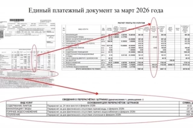 Такой образец квитанции с перерасчетом власти показывали в феврале.