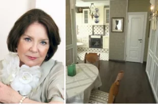 Гостиная в квартире Ларисы Голубкиной в центре Москвы на Селезневской улице.