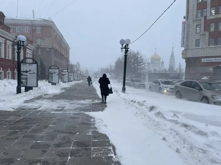 Вечером 11 марта город накрыла мощная метель. 