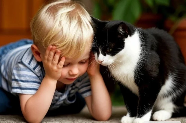 Обычная кошка «усыновила» Антона и добросовестно воспитывала его, пока у родной мамы не находилось времени на ребенка в череде бесконечных пьянок.