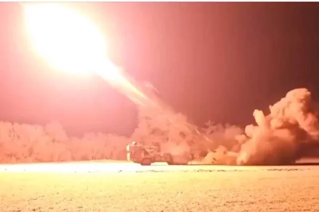 Боевая работа РСЗО «Ураган». 