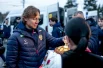 Встречали сборную по русскому обычаю с хлебом-солью.