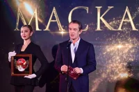 Президент премии и фестиваля «Золотая маска», председатель Союза театральных деятелей России Владимир Машков во время торжественной церемонии вручения специальных премий «Золотая маска» в Москве.