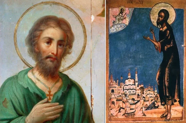 Алексий, человек Божий (православная икона слева) и икона XVII века (справа). 