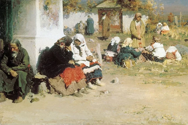 "Радоница (Перед обедней)", 1892
