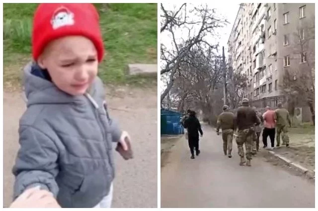 На одесских ресурсах распространился видеоролик, в котором с десяток «людоловов» заламывают руки мужчине прямо во дворе дома, на глазах у его малолетнего сына и жены.