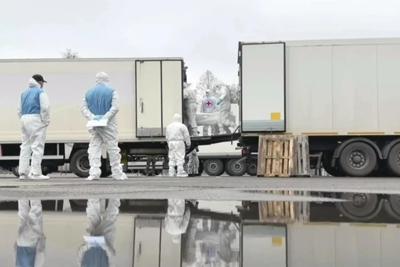 Обмен телами военных между Россией и Украиной.