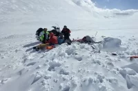 Момент обнаружения пропавших туристов.