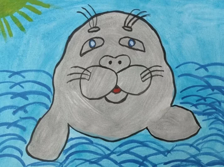 30. «Нерпёнок у берега Байкала». Номинация: «Море синее – Байкал»