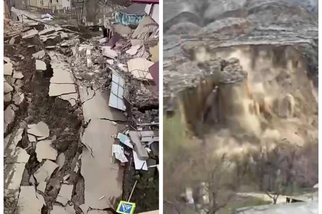 Где-то от скал отрываются целые пласты горной породы, а где-то оползень уже уничтожил сёла.