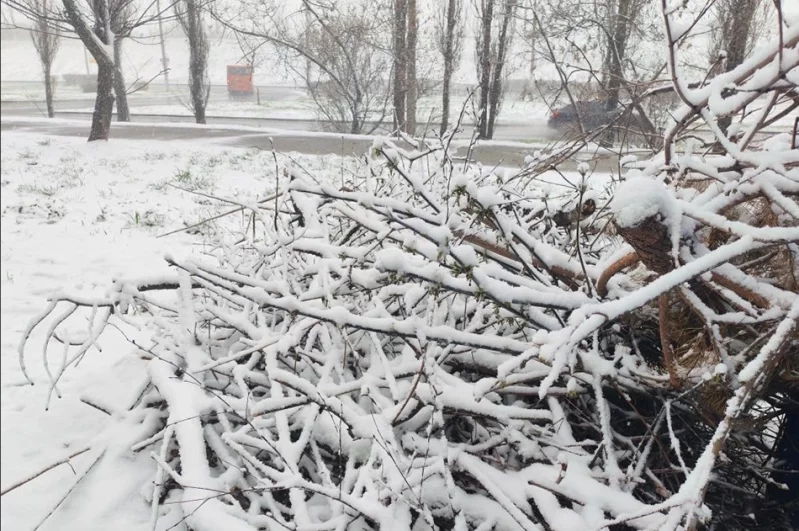 Коммунальщики снова работают в зимнем режиме - достали лопаты.