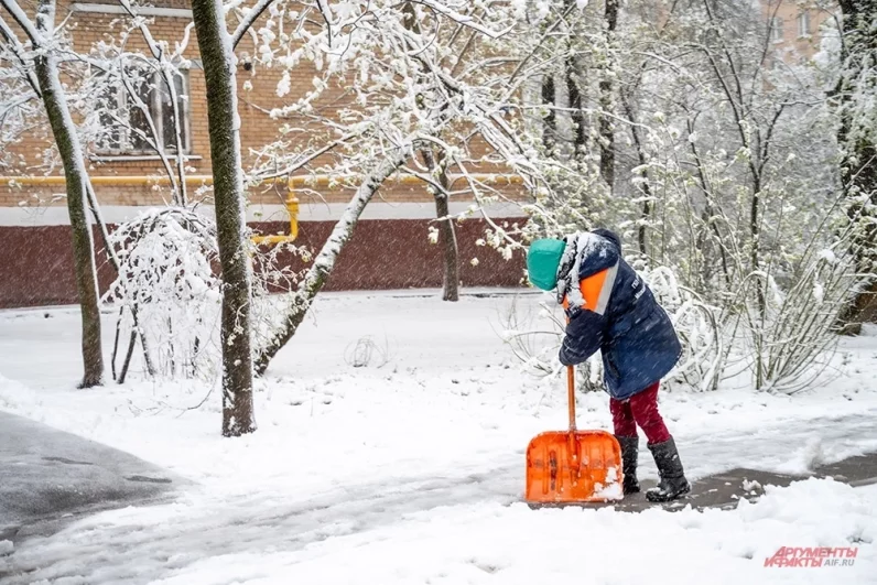 Пешеходы прячутся от шквалистого ветра, порывы которого сегодня достигают опасных 23 м/с.