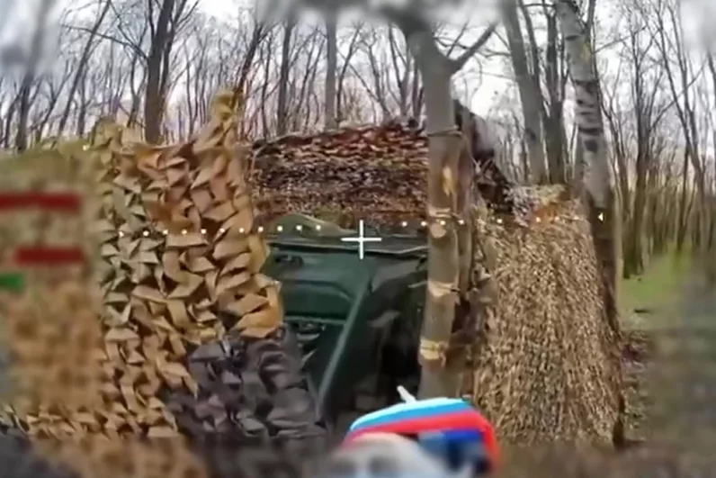 Уничтожение украинской САУ «Богдана» в Харьковской области.