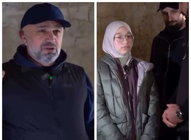 Махмуд Магомедов вместе с дочерью Айшат — храброй 12-летней девочкой, которая мужественно спасала брата, захлёбываясь в воде.