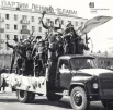 Театрализованное представление на тему Великой Отечественной войны на Октябрьской площади в День Победы. Пермь, 1987 г.
