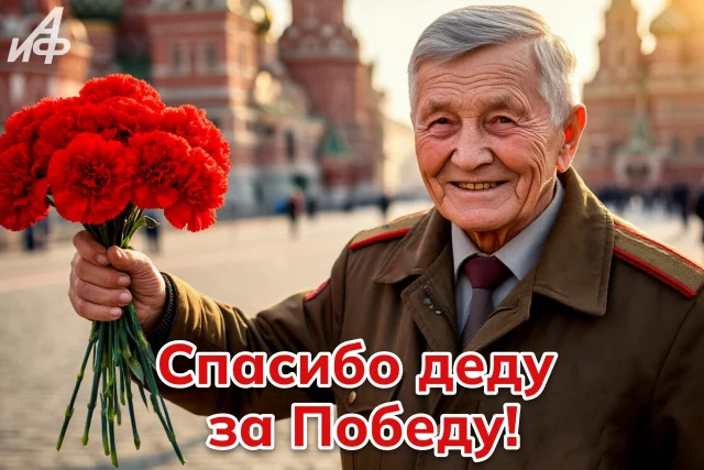 поздравительная открытка с Днем Победы 9 мая с цветами