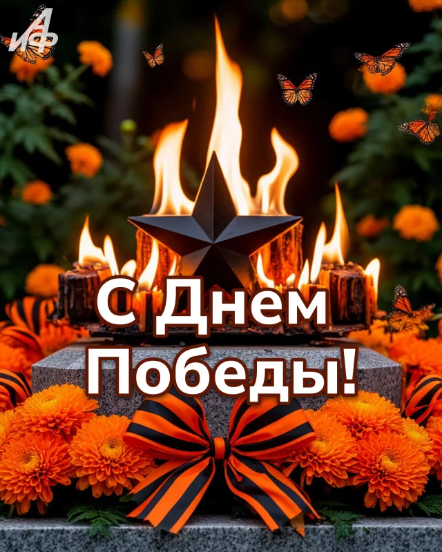 открытка 9 мая с вечным огнем Днем Победы