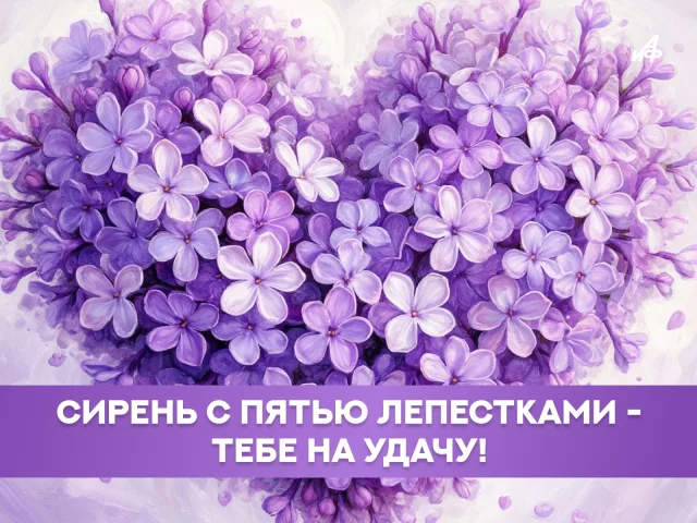 Открытка с сиренью для друзей и родных